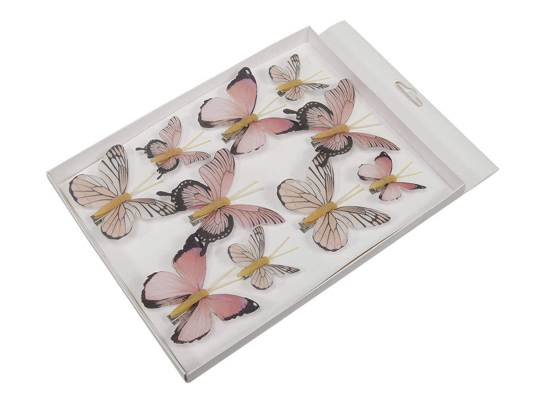 FARFALLE C/CLIP 10PZ. MISURE ASS. ARANCIO