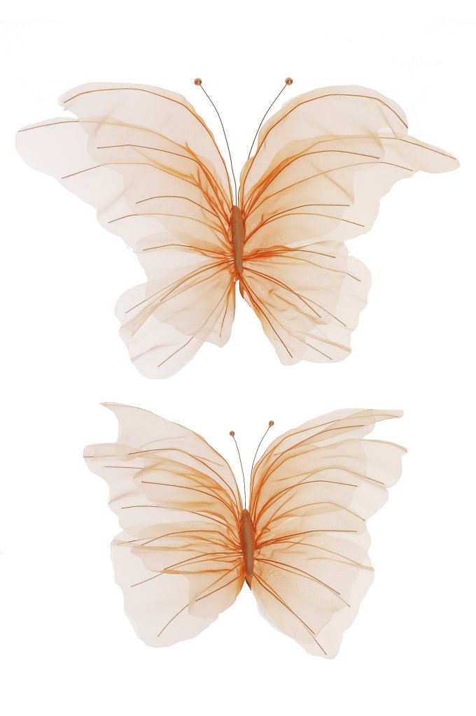 FARFALLA ORGANZA 2PZ. SMALL D50 MED.D70CM. ARANCIO