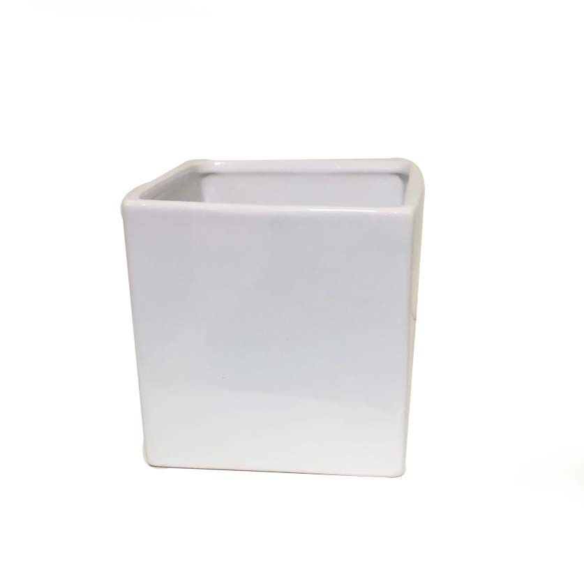 CUBO CERAM. 13X13 H13CM. BIANCO