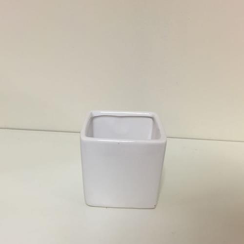 CUBO CERAM. 7,5X7,5 H7,5CM. BIANCO