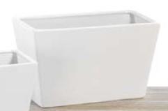 VASCH.CERAM.RETT. 22X10 H12CM. BIANCO