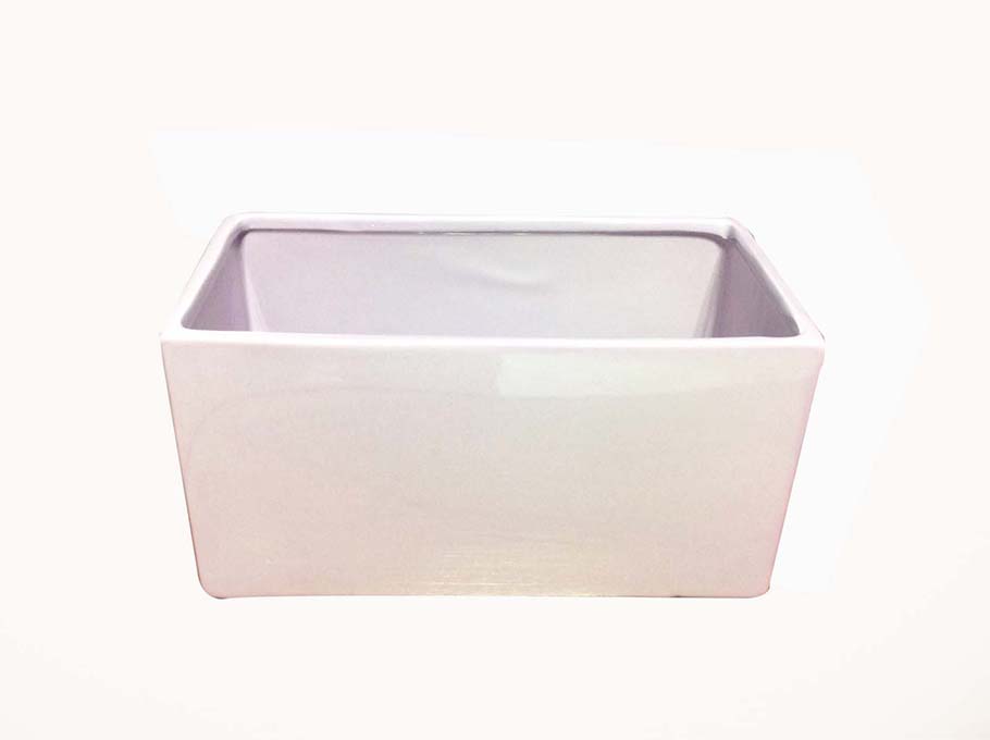 VASCH.RETT. 25X13 H13CM. BIANCO