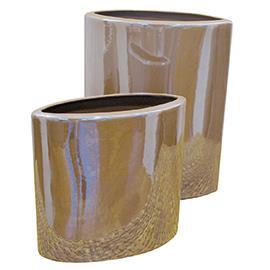 NEW OVAL VASE H31CM. D SHINY MOP.