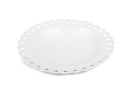 PIATTO PORC. BORDO CUORI D215CM.BIANCO