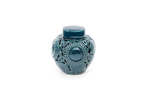 GIARA CER.CRACKLED H20,5 D18,5CM. BLUE