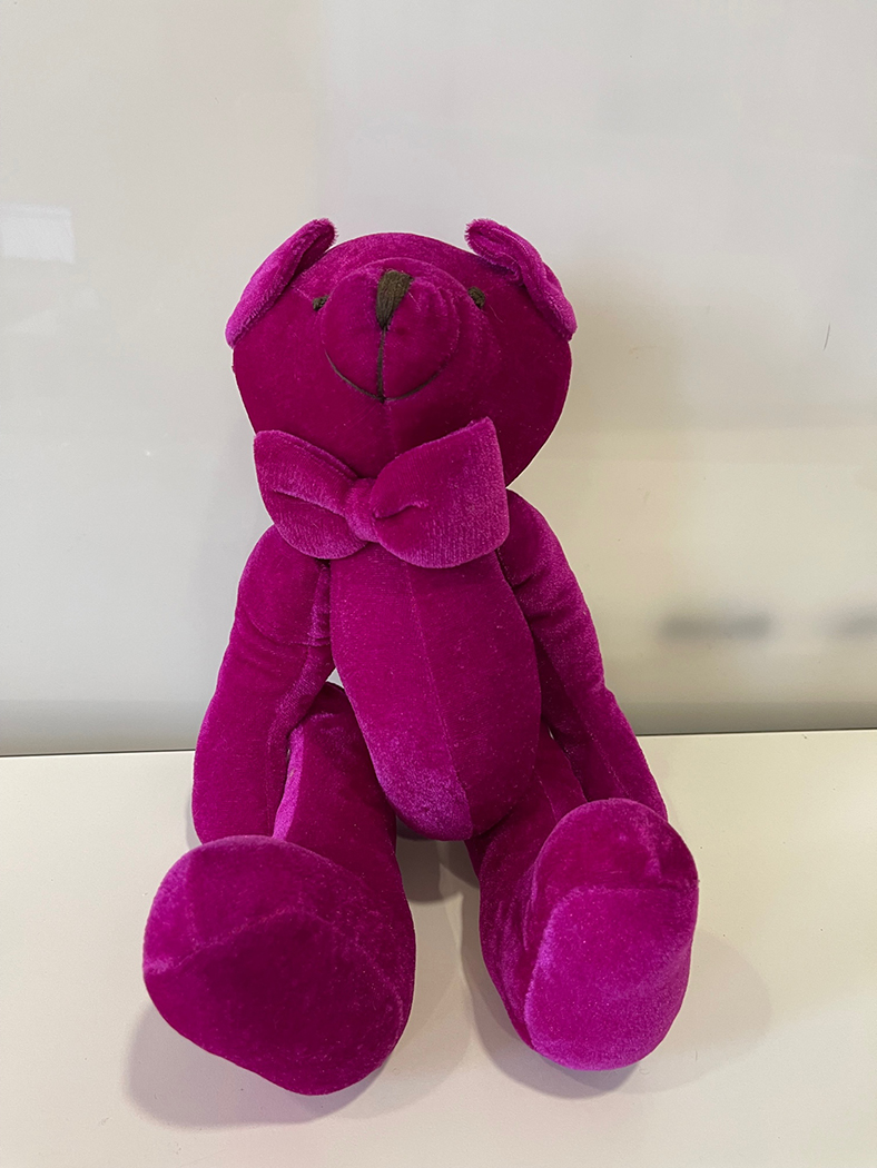 ORSETTO VELLUTO 40CM. FUCSIA