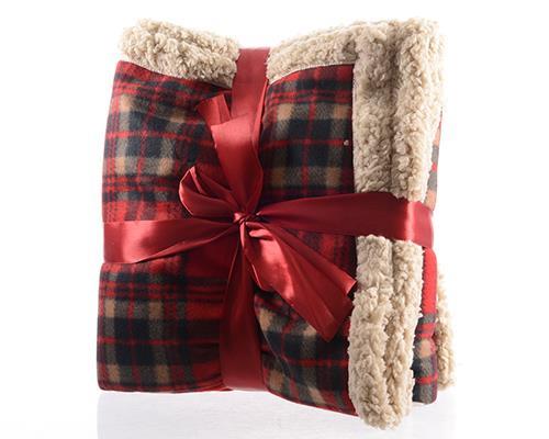 PLAID SCOZZESE 130X150CM. ROSSO