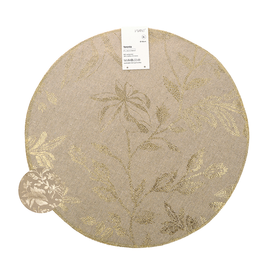 TOVAGLIETTA D40CM. 2PZ. FORESTA GOLD