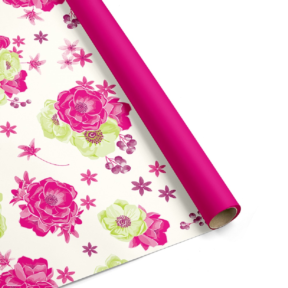 BOB.POLI FLORAL 1X25MT. FUXIA