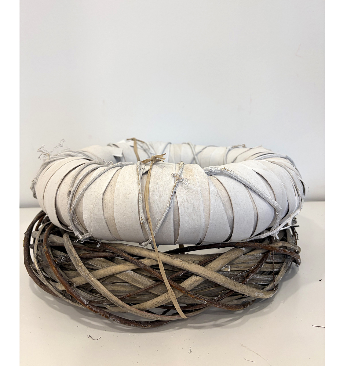 CORONA RATTAN /LEGNO D40CM. 2PZ. ASS.