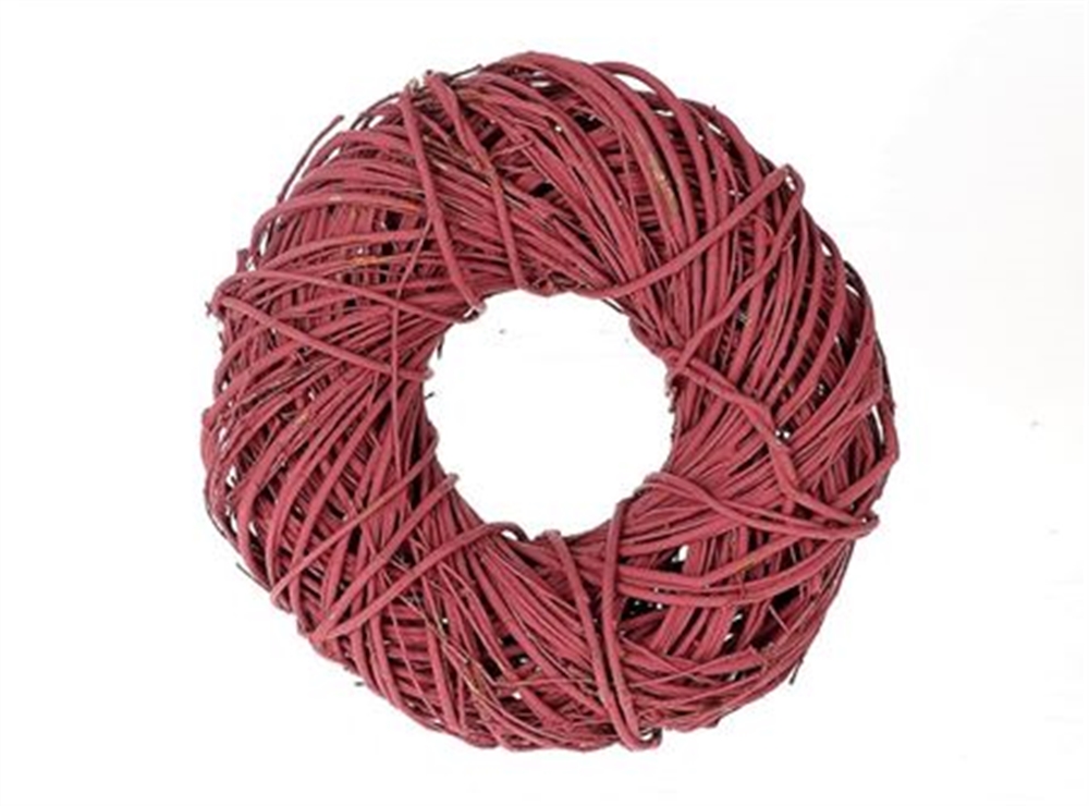 CORONA VIMINI INTREC. D50 H13CM. ROSSO