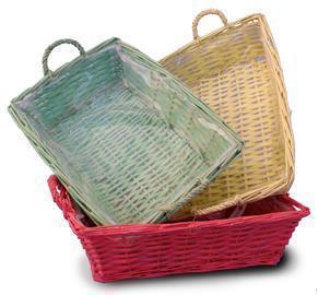 BASKET RETT.40X29 X11CM. C/PLAST.ASS.