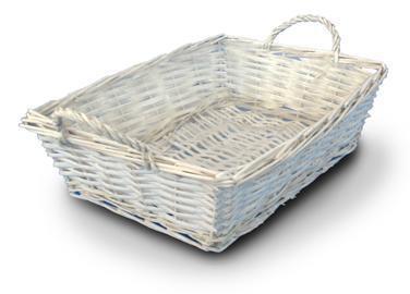 BASKET RETT.40X29X 11CM. C/PLAST.WH