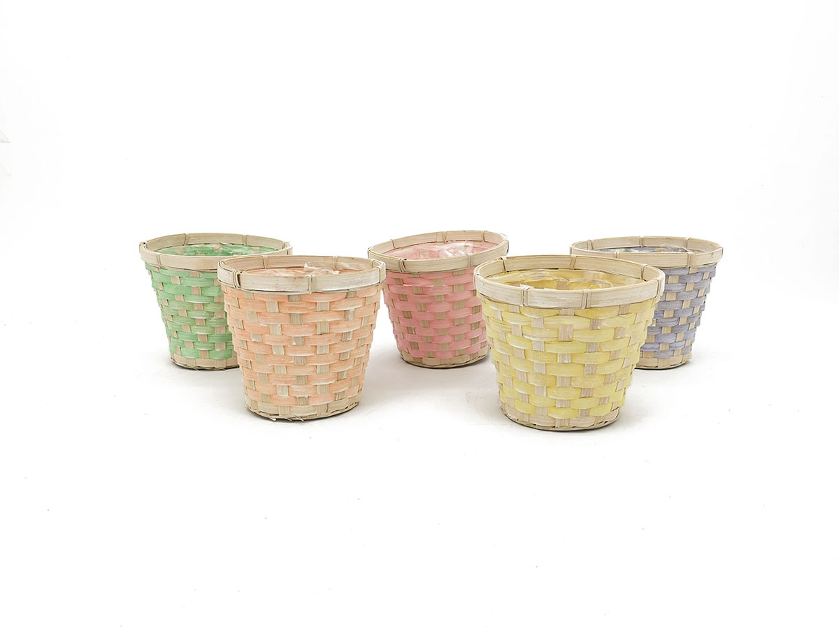 CESTO BAMBOO D13 H10CM. 5PZ. COL.ASS.