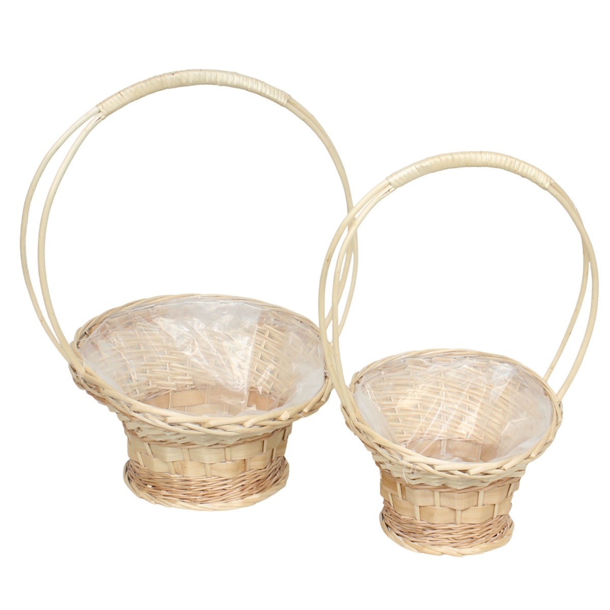 CESTI VIMINI TONDI C/M S/2PZ. D28 H21/49 D38 H23/56 NAT