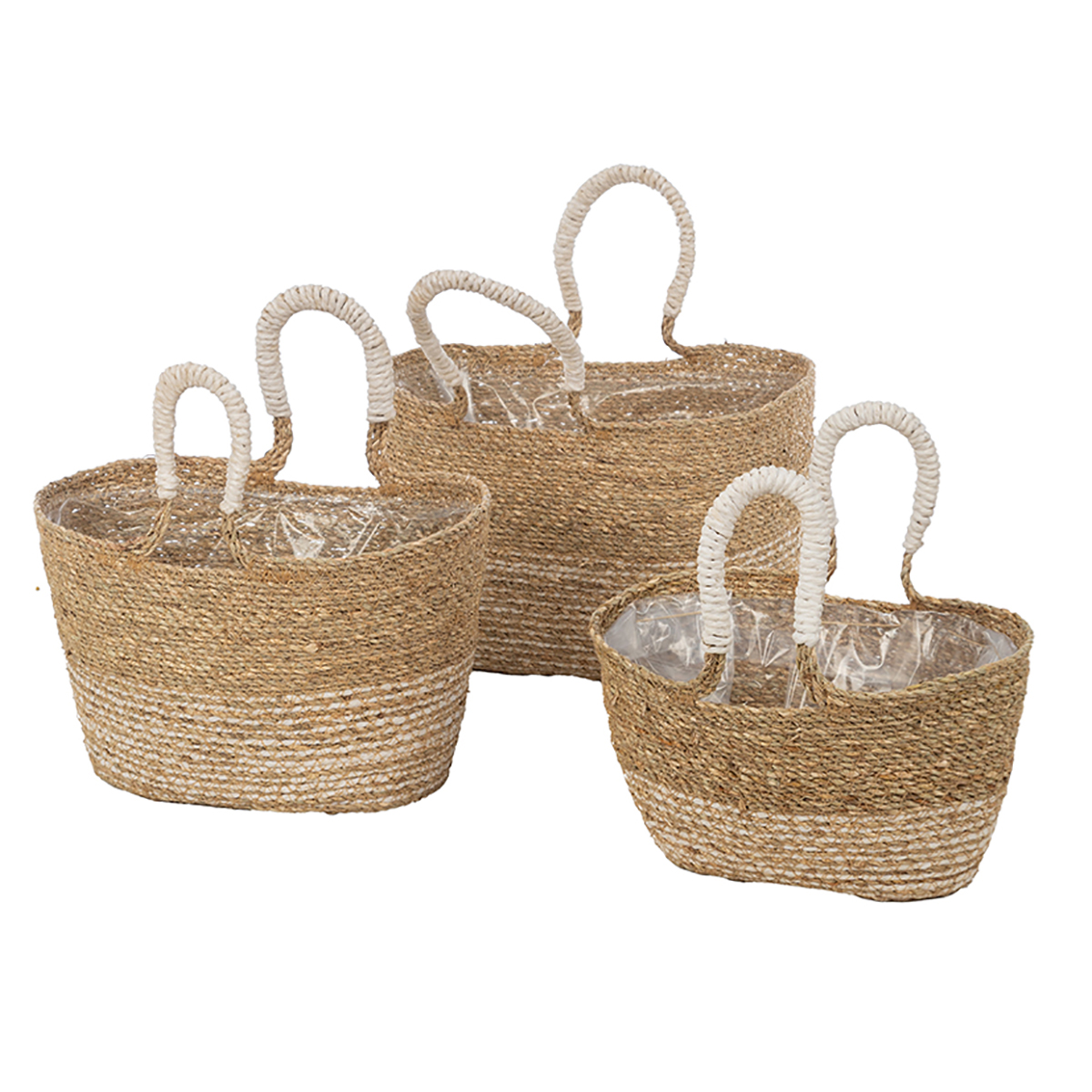BORSA S/3PZ. P.25,5X13 H15 G.33X18 H20CM. BIANCO