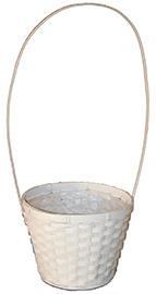 CESTO BAMBOO C/MAN. H14/44 D16CM. BIANCO