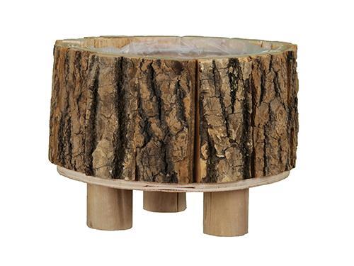 CESTO LEGNO TONDO C/PIEDI D20 H14CM.
