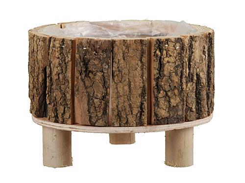 CESTO LEGNO TONDO C/PIEDI D22 H15,5CM.