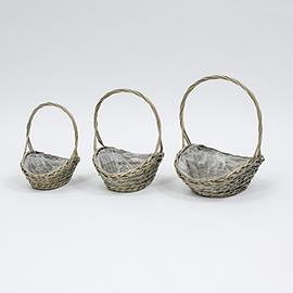 CESTO BARCH.C/M.S/3PZ. H10-13-14 D26-30-36CM. GRY