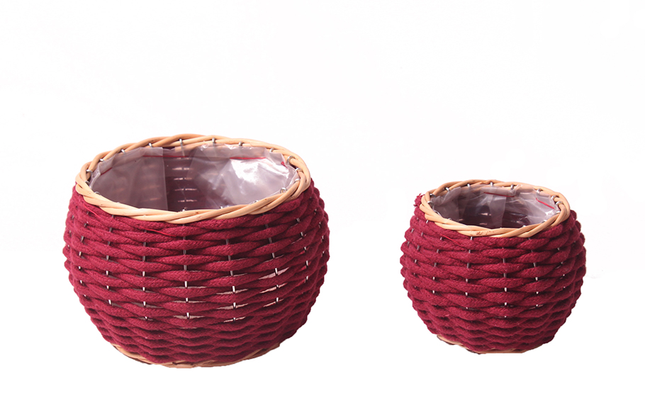 CESTO LANA SFERA S/2PZ H10,5-13 D10,5-17CM. BRD
