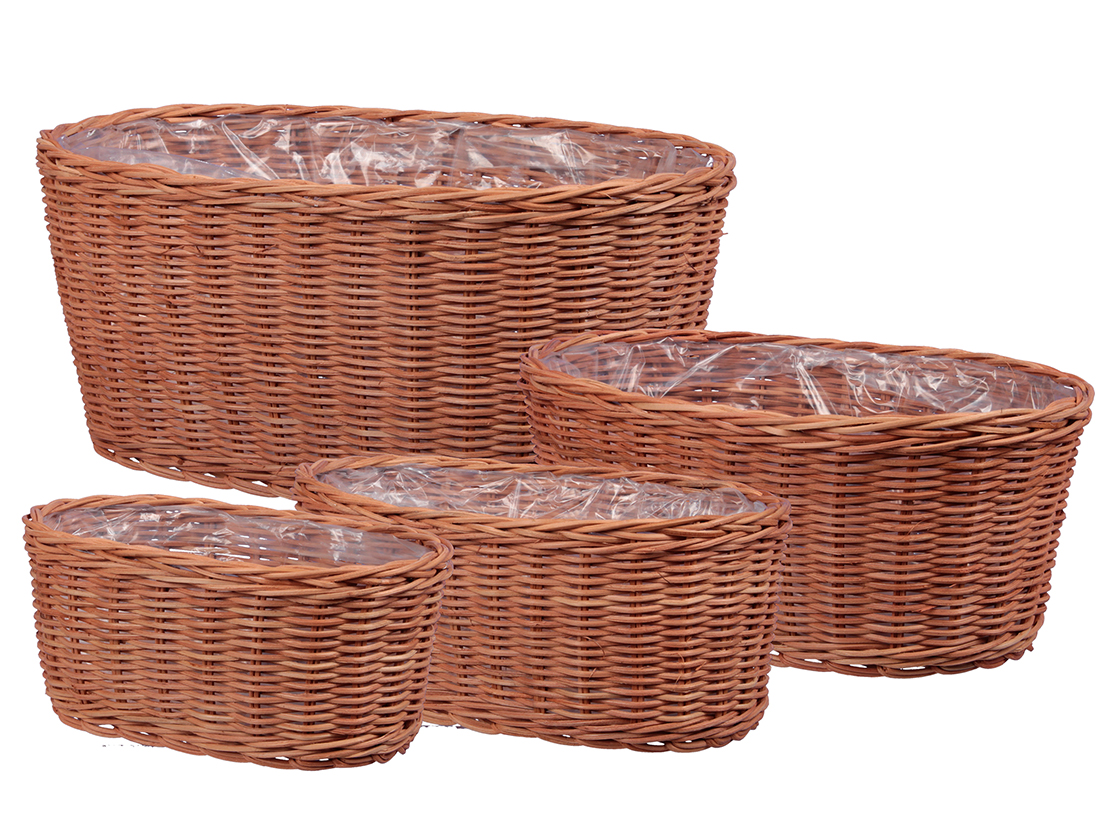 CESTO RATTAN OV. S/4PZ. H10-12-14-17CM.
