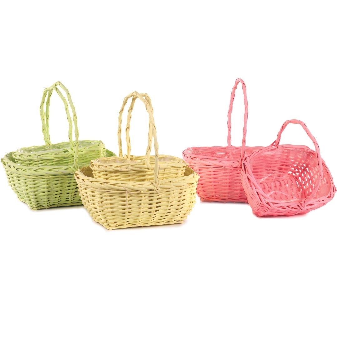 CESTO S/2 C/MAN. 22X18 H10/25 28X22 H12/30 ROSA