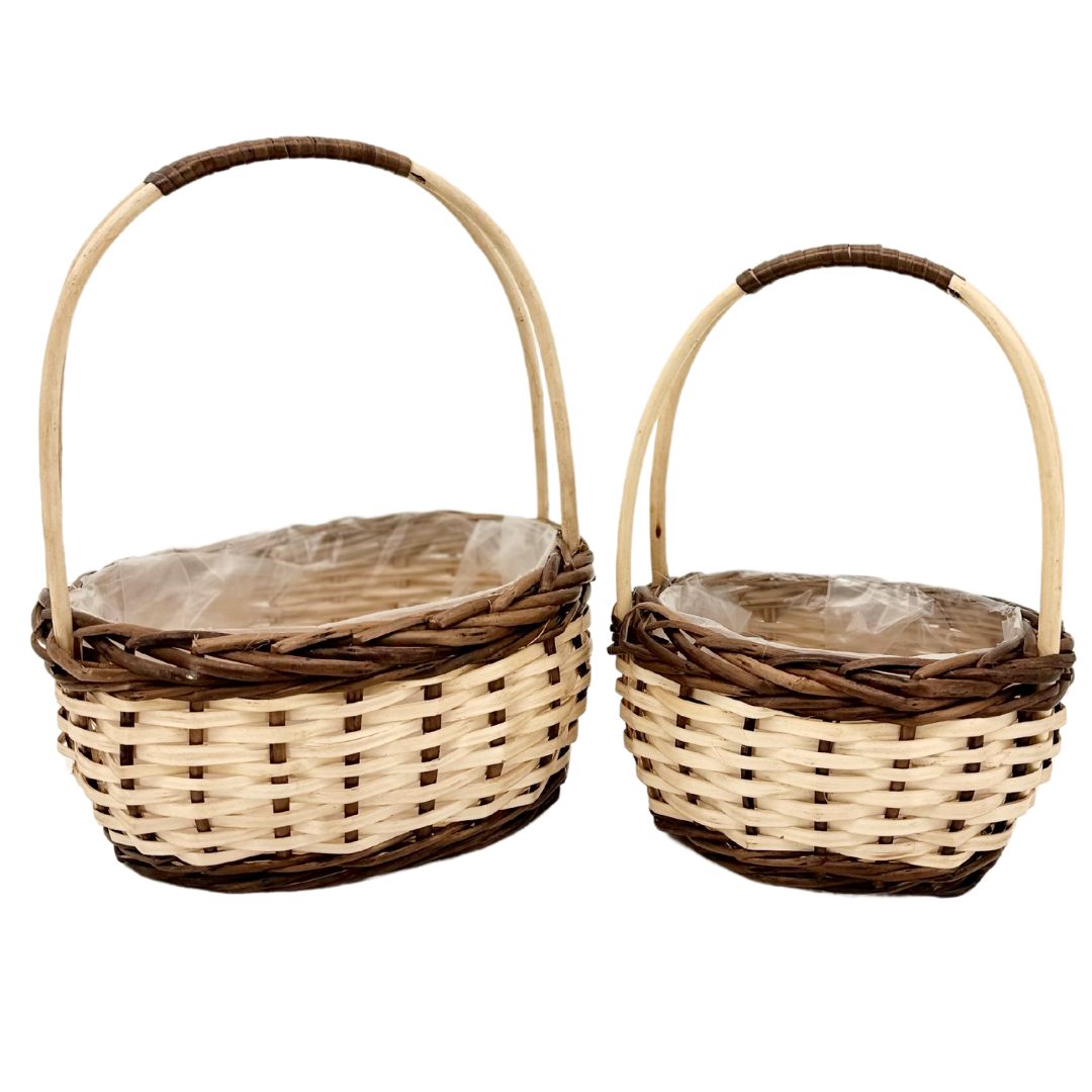 CESTO VIMINI OV.S/2 D19X15 25X20 H11CM. BORDO SCURO