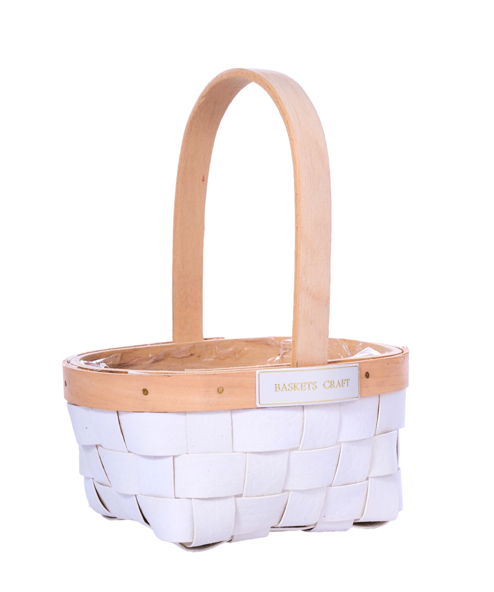 CESTO OVALE PLASTICA E LEGNO 15X12,5 H7/20CM.