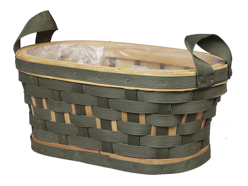 CESTO LEGNO OV.FASCE PL 27X16,5 H12CM. MUSCHIO