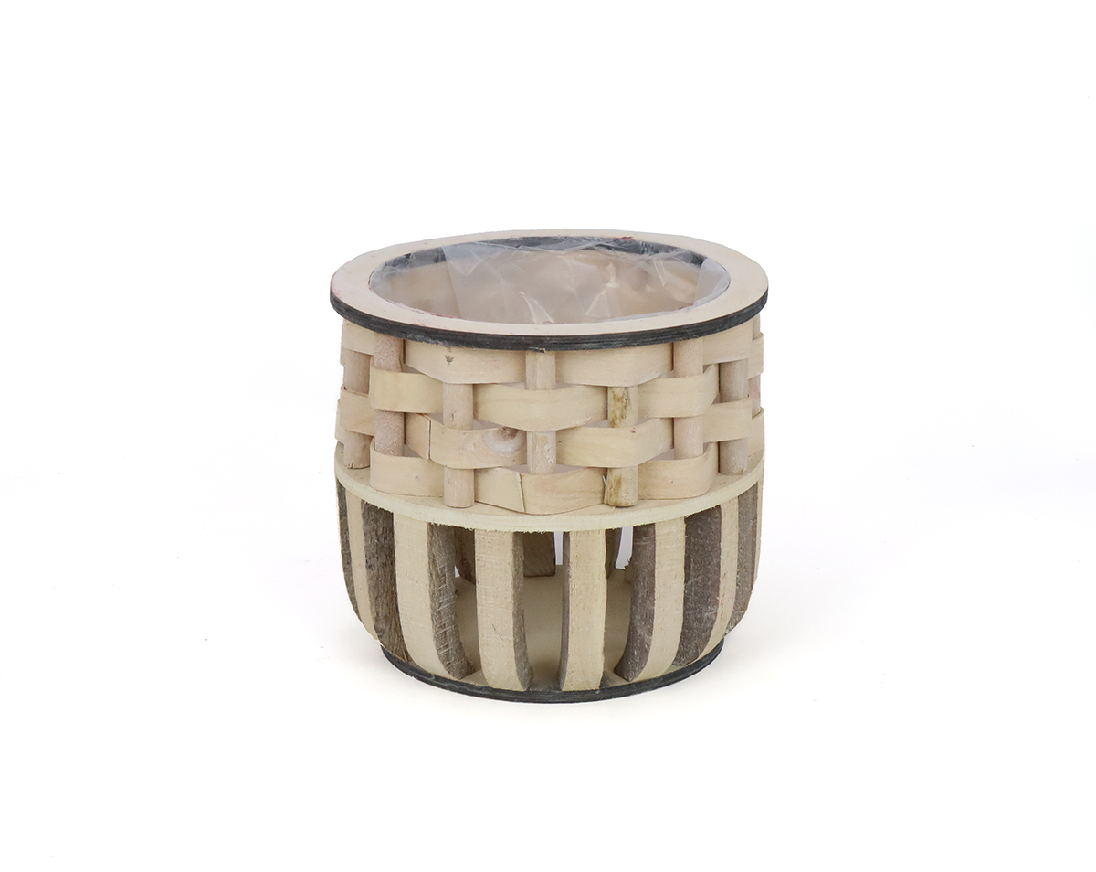 CESTO LEGNO TONDO C/STRUTT. D22 H19,5CM.