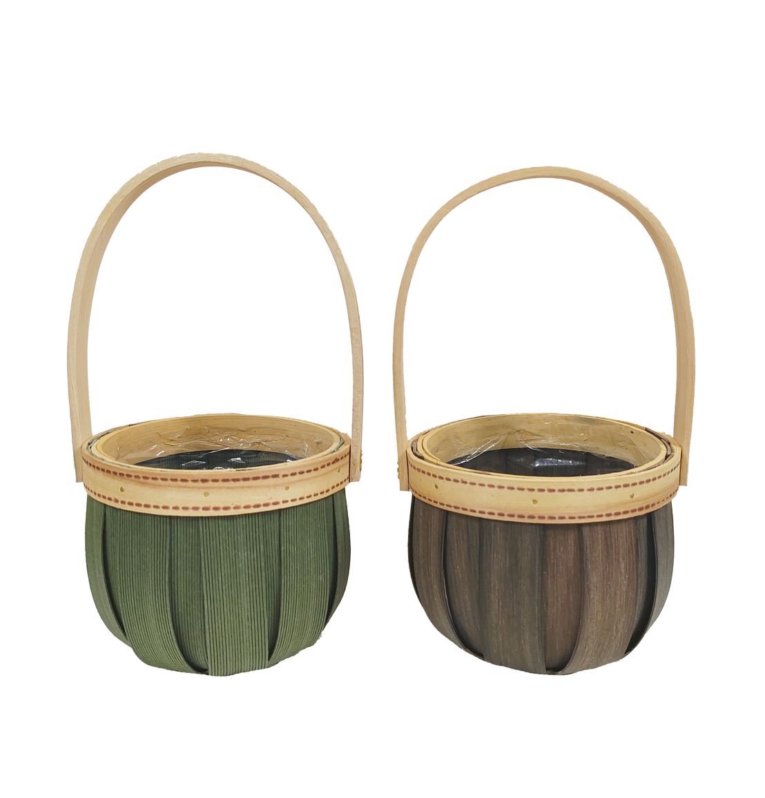 CESTO C/MANICO LEGNO E PL. D13,5 H11/24CM. OLIVA