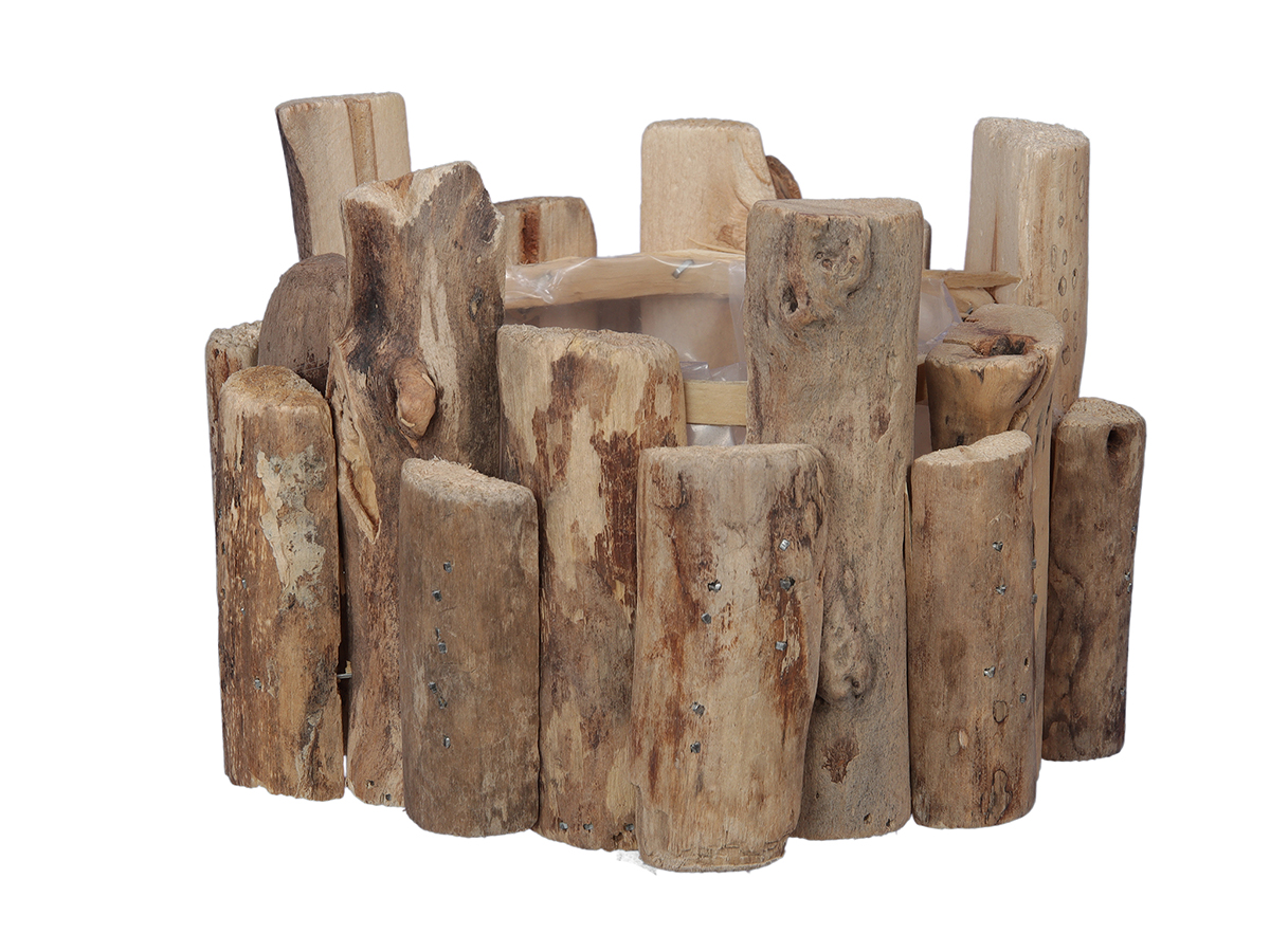 CESTO LEGNO C/PLAST. D17 H10CM. NATUR.