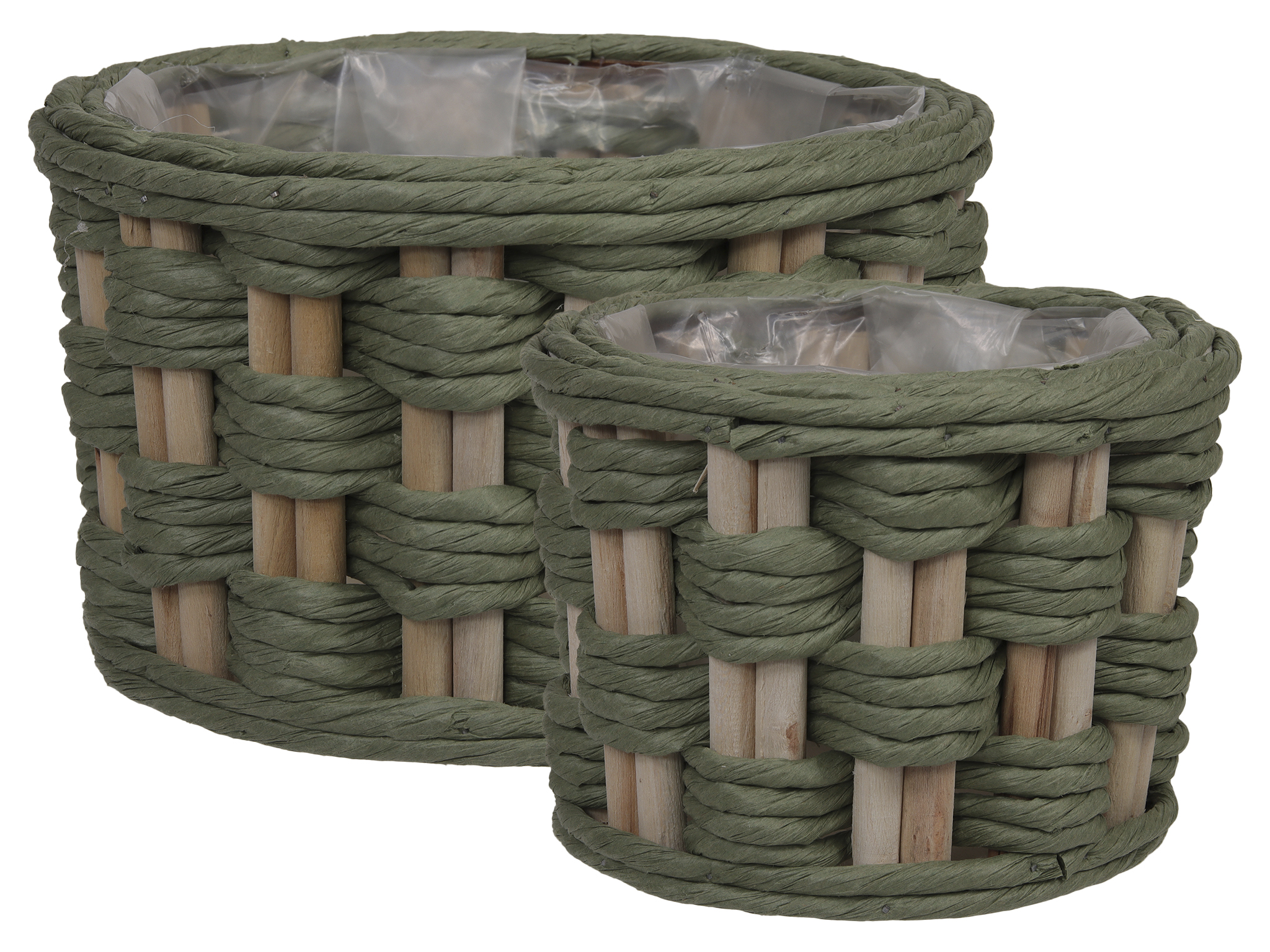 CESTO TONDO PAPER S/2PZ. D18-23 H13-14CM. SALVIA