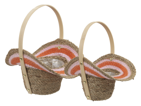CESTO CAPPELLO S/2PZ. D17-19 H15-16CM. RIGA ARANCIO