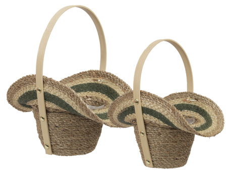 CESTO CAPPELLO S/2PZ. D17-19 H15-16CM. RIGA VERDE