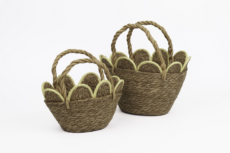 BORSE PETALI S/2PZ. 25X17 H15 30X20 H20CM. GIALLO