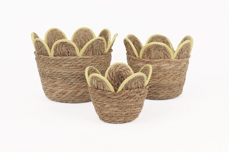 CESTI PETALI S/3PZ. D16-21-25 H11-13-16CMCM. GIALLO