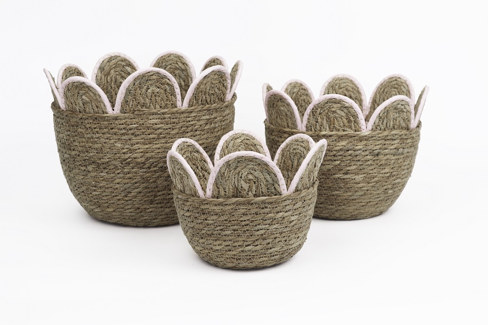 CESTI PETALI S/3PZ. D24-27-30 H17-21-25CM. ROSA