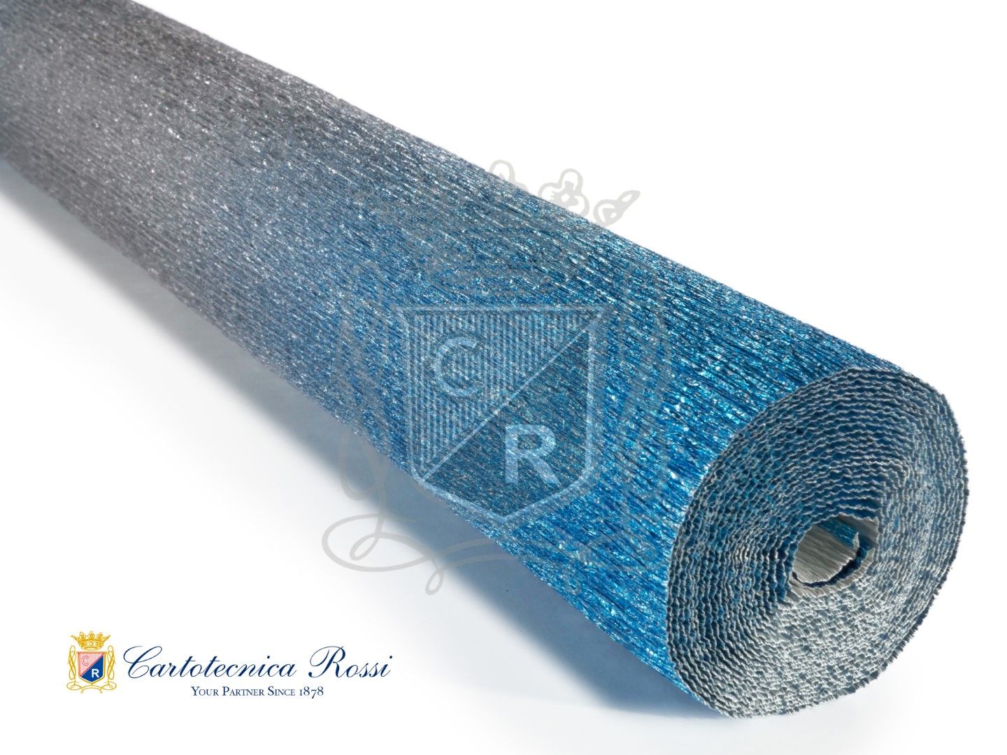CRESP.METAL.SFUM.GR180 0,50X2,5MT.AZZURRO PF802/2