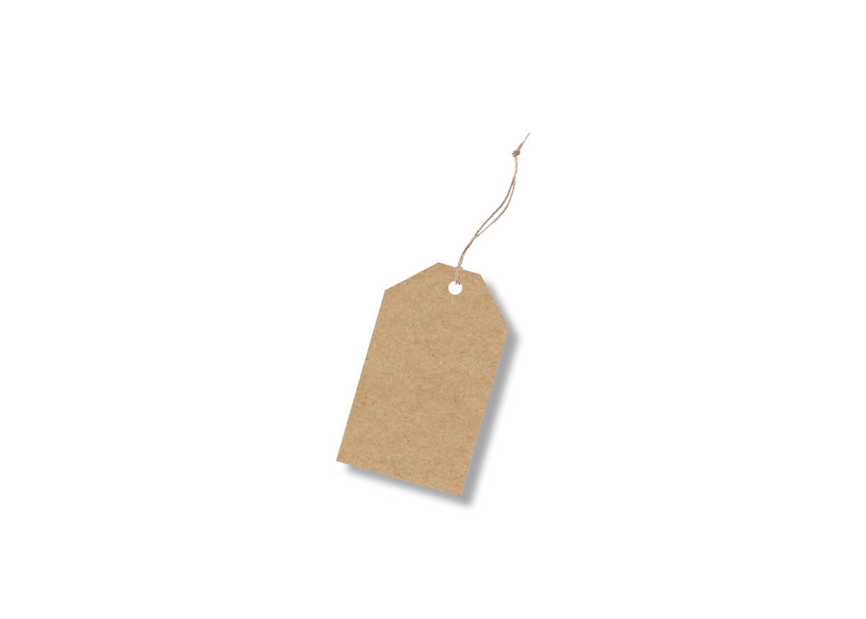 CARTELLINO TAG C/SPAGO 100PZ. 5X8,5CM. KRAFT