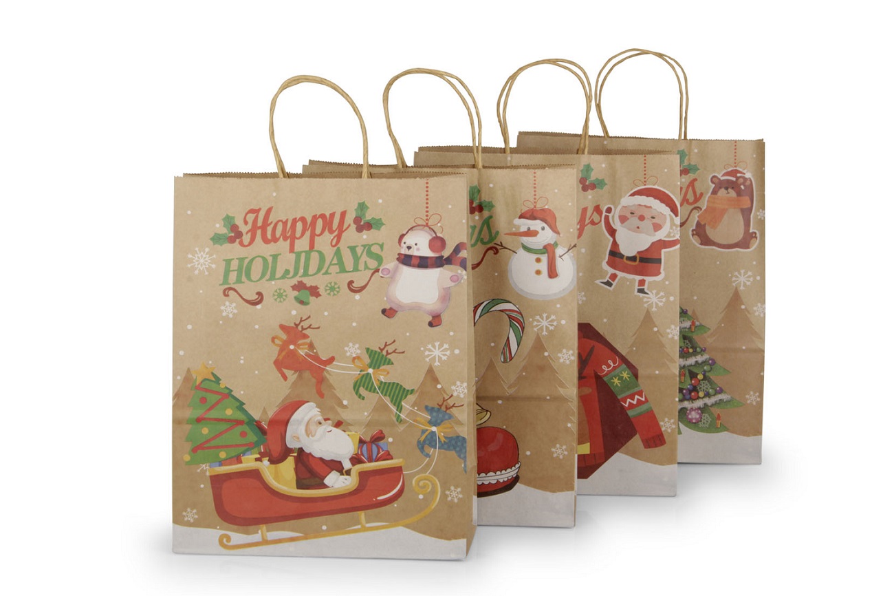 SHOPPER NATALIZIO 26X12 H33CM. 16PZ. NAT.