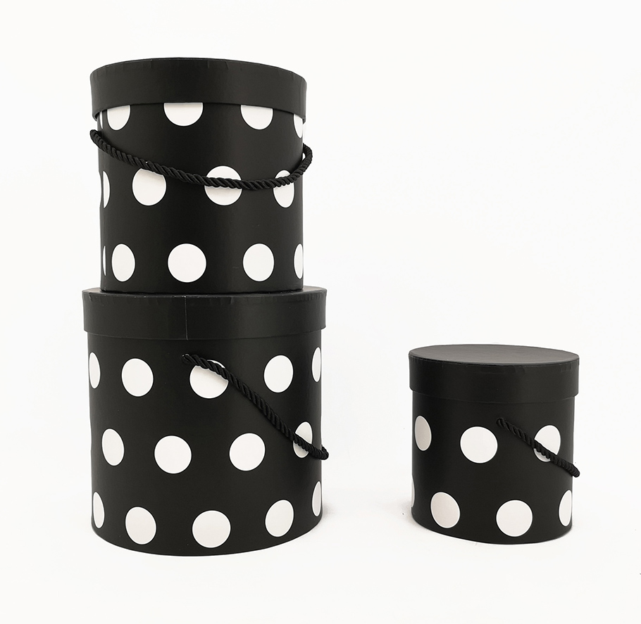CAPPELLIERA POIS 3PZ. D12-16-18 H13-15-18CM. NERA