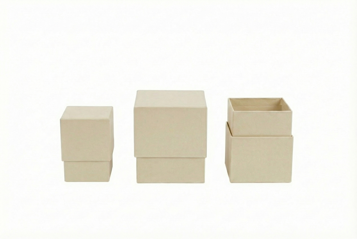 SCAT.FASH.CUBE S/3PZ. L9-11-13 H12,5-13,5-14,5CM. BIANCO ANT.