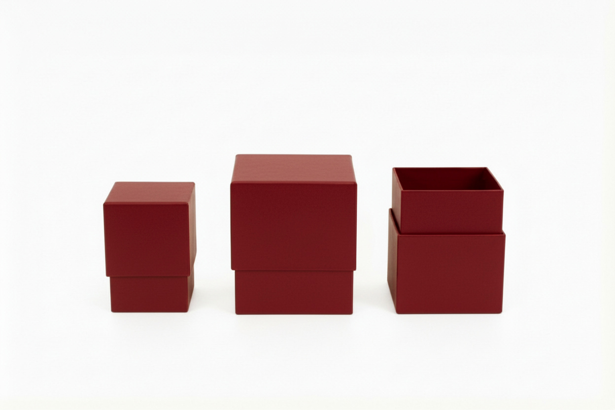 SCAT.FASH.CUBE S/3PZ. L9-11-13 H12,5-13,5-14,5CM. AMARANTO