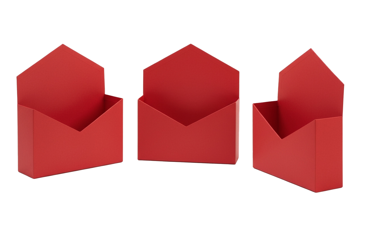 SCAT.BUSTA S/3PZ. 15X5 19,5X6,5 21X8 H12-13-14CM. ROSSO