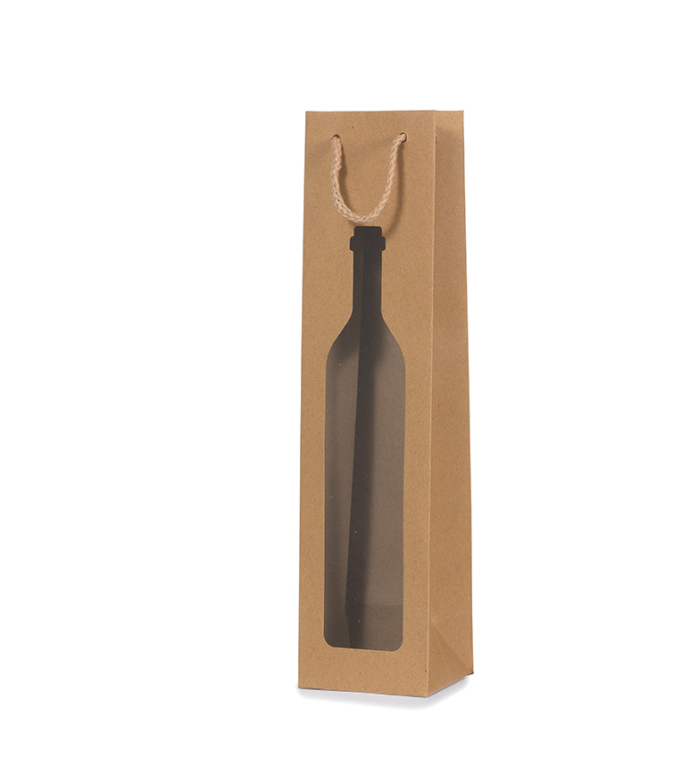 SHOPP.BOTTIGLIA C/FIN. 12PZ. 9X37+8,5CM. KRAFT