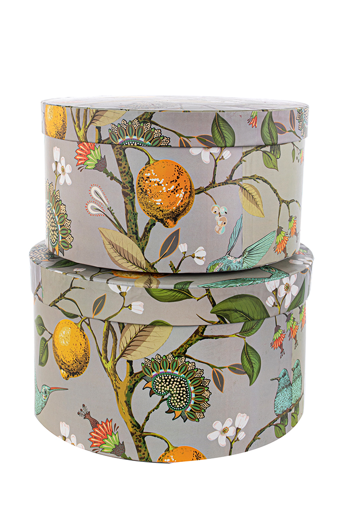 SCAT.TONDE S/2PZ. H16-14 D26-28CM. LEM.BIRD