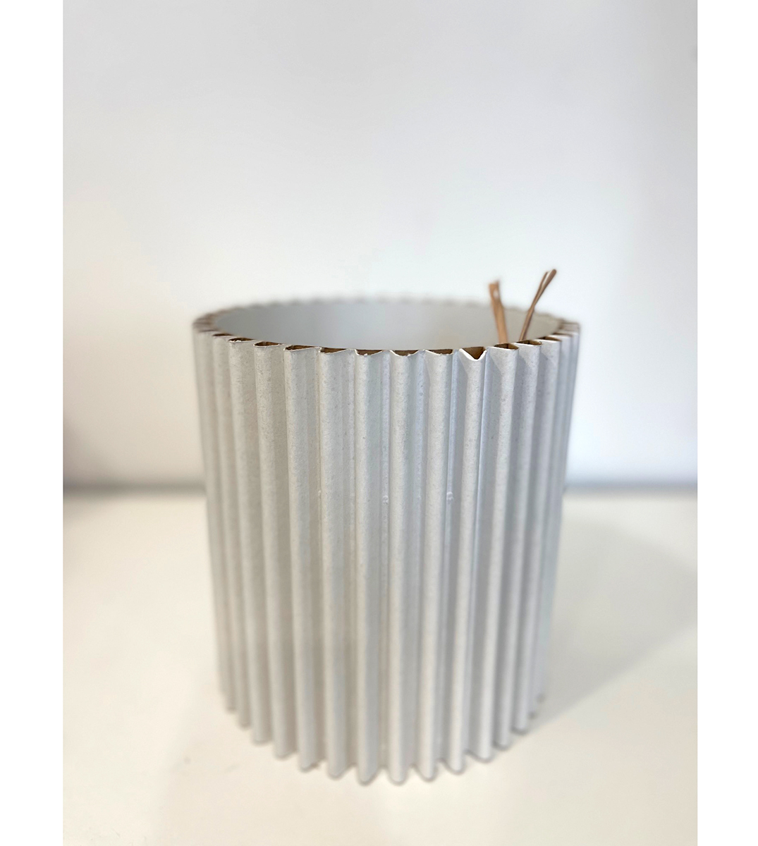 SCATOLA BIG ONDA D15 H15CM. 3PZ. BIANCO