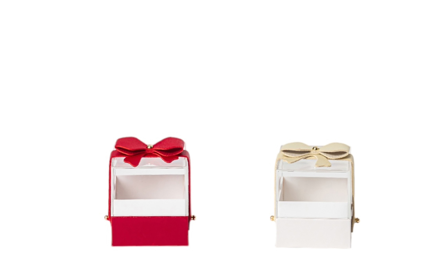 SCATOLA PLEXIGL. 6,5X6,5 H7CM. 2PZ. RED/WH